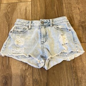 Womens blue denim shorts